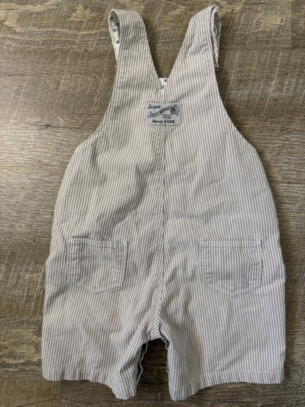 Petit Pateau Baby Striped Overalls Size 18 Months